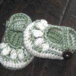 Crochet Baby Sandals Booties Shoes Newborn To 6..